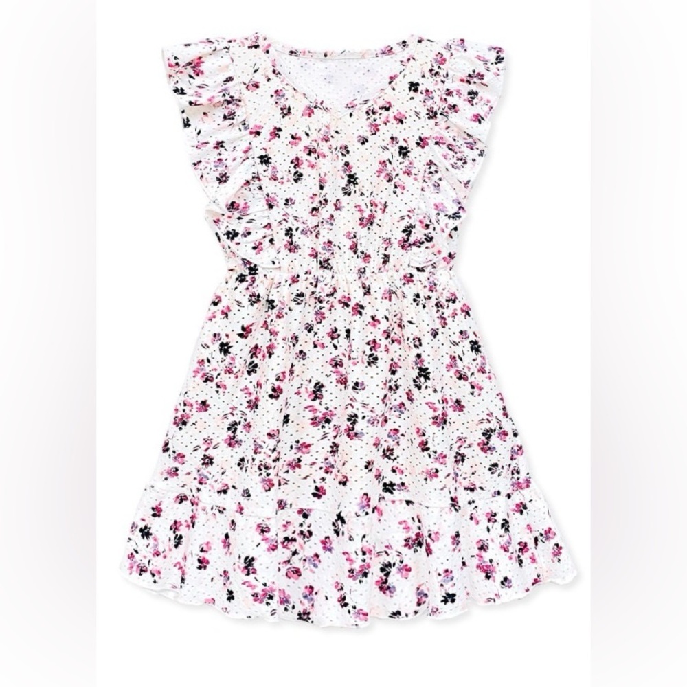 Floral Ruffle Sleeve Summer Dress